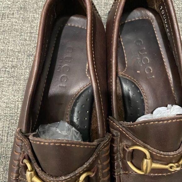 Gucci Dark Brown Leather Loafers with Gold Hardware main image 10